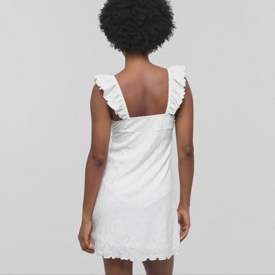 Women's Ruffle Sleeve Eyelet Mini A-Line Dress - Wild Fable™