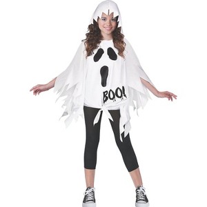 Fun World Girls' Ghost Pullover Costume - Size 4-14  - White - 1 of 1