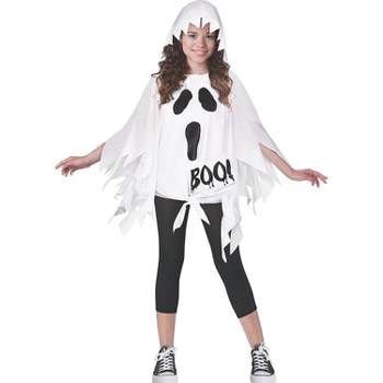 Fun World Girls' Ghost Pullover Costume - Size 4-14  - White