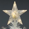 LuxenHome 6Ft White Fiber Optic Christmas Tree with Snowflake Lights, Holiday Centerpiece Décor - 3 of 4
