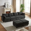 NicBex Modular Sectional Sofa Corduroy Fabric Upholstered U-Shaped Sectional Sofa with Storage Ottoman for Living Room,Apartment - 4 of 4