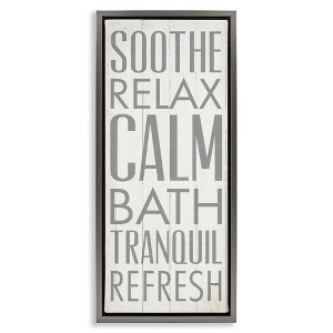 Stupell Industries Soothe Calm Relax Bath Bathroom, 11" x 25" - 1 of 4
