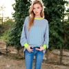 Anna-Kaci Women's Striped Long Sleeve Oversized Pullover Top with Ribbed Crew Neck - 2 of 4