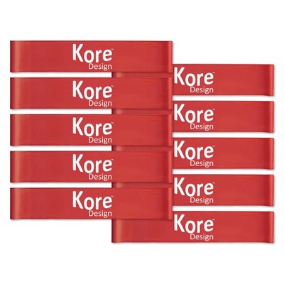 Kore Design Fidget Kick Bands, Silicone, 12" to 24", Red, Pack of 10