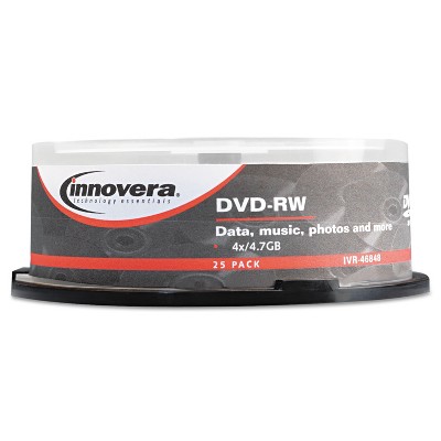 Innovera DVD-RW Discs 4.7GB 4x Spindle Silver 25/Pack 46848
