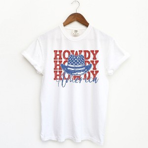 Simply Sage Market Women's Howdy America Short Sleeve Garment Dyed Tee - 1 of 2