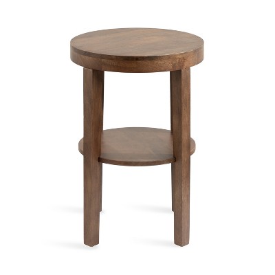 Talcott Round Walnut Brown Solid Mango Wood Side Table