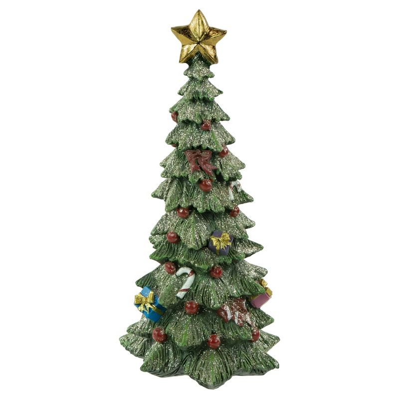 Northlight 10" Glittered Christmas Tree With a Star Tabletop Decoration, 1 of 5