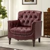 Enrique Traditional Genuine  Leather Armchair with Turned Legs | ARTFUL LIVING DESIGN - 2 of 4