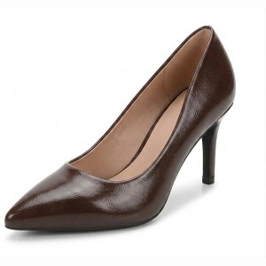 womens brown dress pumps A New Day Shoes Womens 8 W Dress Pumps Brown Suede Stiletto Heels Pointed  Toe