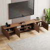 Luck Live 94.48" tv stand medieval modern walnut color TV cabinet - 4 of 4