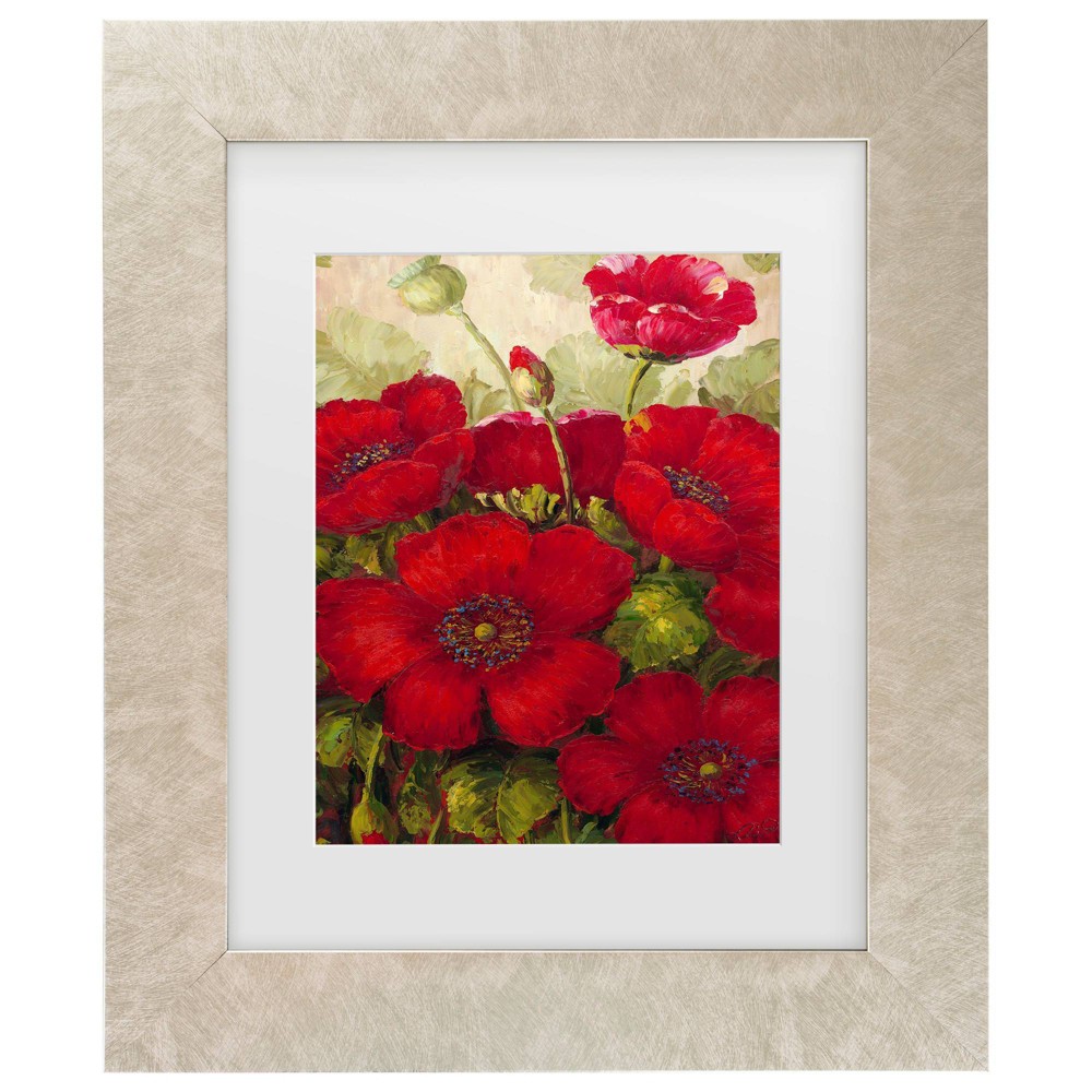 Trademark Fine Art 16"x20" Rio Poppies II Matted Framed Art Cream