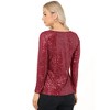 Anna-Kaci Women's Long Sleeve Sequin Top with Crew Neck and Fitted Silhouette - 4 of 4