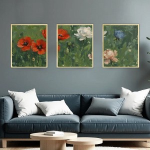 Floral Canvas Wall Art with Strong Artistic and Visual Aesthetics,3 - Pieces - 1 of 4
