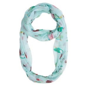 ShineHigh Mint Shauna Toucan Infinity Scarf – Lightweight Polyester Scarf with Tropical Bird Print in Fresh Mint Tone - 1 of 1