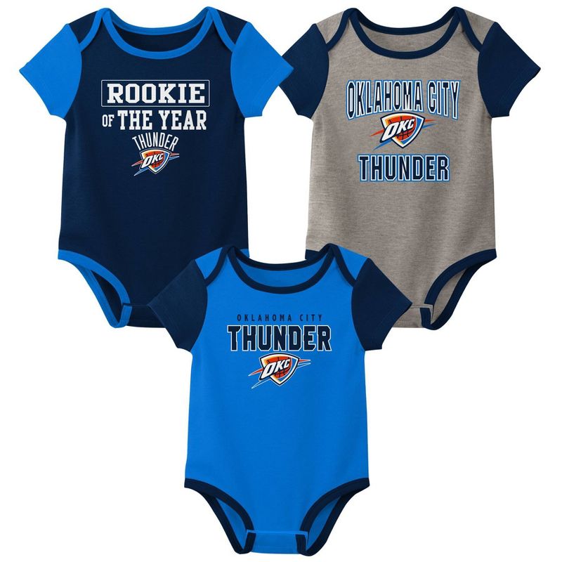 NBA Oklahoma City Thunder Baby Boys&#39; Bodysuit 3pk Set, 1 of 5
