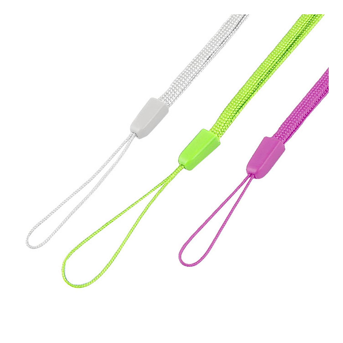Unique Bargains 3Pcs Tricolor Woven Cord Hand Wrist Strap Lanyard for MP3 Cell Phone Keys - thumbnail 4