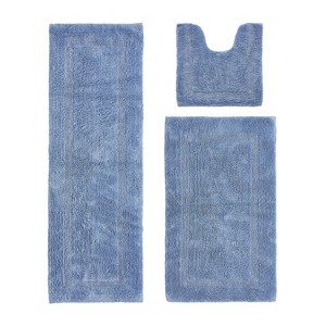 Lux Premium 100% Cotton  Ultra-Soft Tufted Solid Reversible 3 Piece Bath Rug Set, Water-Absorbent, Durable, Machine Washable Bathroom Rug - 1 of 4