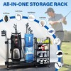 MOEPISY Golf Bag Storage Organizer for Garage, Golf Bag Stand with Wheels, Golf Bag Organizer for 2 Golf Bags - 3 of 4