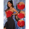 Allegra K Women's Tummy Control Strapless Sweetheart Neck Back Tie Push Up Body Shapers XS Red - 3 of 4