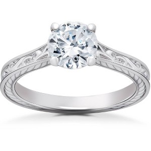 Pompeii3 Vintage Scroll Solitaire Sophia Engagement Ring - 1 of 4