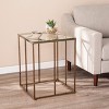 Nicholance Contemporary End Table w/ Glass Top - CK1082102 - Champagne - SEI - 2 of 4