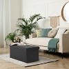 Seville Classics Tufted Cushioned Modern Gray Fabric Storage Ottoman Bench - 2 of 4
