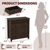 3 Drawer Dresser for Bedroom Nightstand, Wooden Chest of Drawers, Fluted End Table, Storage Organizer - 2 of 4