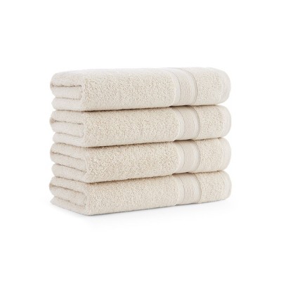 Aston & Arden Aegean Eco-Friendly Hand Towels (4 Pack), 18x30 in., Recycled Cotton, Solid and Striped Color Options