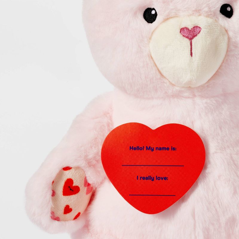 12&#39;&#39; Pink Bear Stuffed Animal with Heart Shaped Nose - Gigglescape&#8482;, 4 of 5