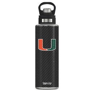 NCAA Miami Hurricanes Carbon Fiber Wide Mouth Water Bottle - 40oz - 1 of 3