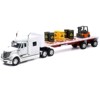 International Lonestar Flatbed Truck White with 6 Toxic Barrels, 3 Pallets and Forklift 1/32 Diecast Model by New Ray - 2 of 4