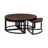 42" Arcadia Acacia Wood Round Coffee Table with Nesting Tables Dark Brown - Alaterre Furniture - 2 of 4