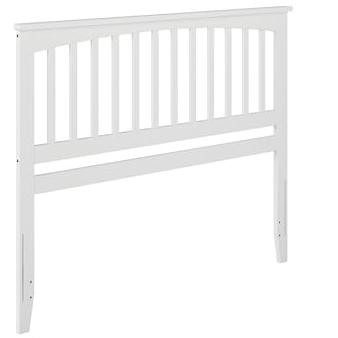 White Queen Mission Wood Panel Headboard with USB Charger