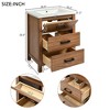ALEXOUN 24" Farmhouse  Freestanding Bathroom Vanity with Single   Sink,Bathroom Vanity with 1 Tip-Out Drawer and 2 Pull- Out Drawers,Brown - 3 of 4