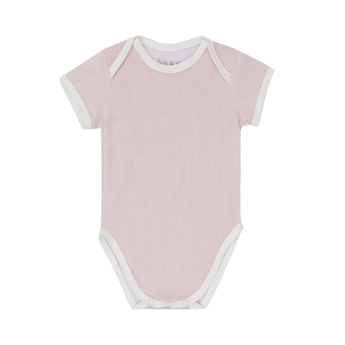 Ely's & Co.  Cotton Baby Girl Short Sleeves Bodysuits-Undershirts Pink - 3 Pack ,Stripes, Floral Dot , Butterfly - thumbnail 4