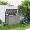 Infurnic Deck Boxes, Portable Storage Box with Large Storage Capacity for Storage Patio Furniture, Garden Tools, All Weather Use, Brown, 54"*27"*29" - 2 of 4