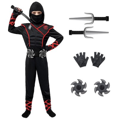 Joyfy Ninja Costume Deluxe Ninja Costume for Boys Halloween Ninja Costume Dress Up - M