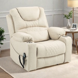 Oversized Electric Lift Recliner Chair with Dual OKIN Motors, 180¡ã Flat Recline, Cup Holders ¨C Heavy-Duty Big Man Lounge Chair - 1 of 4