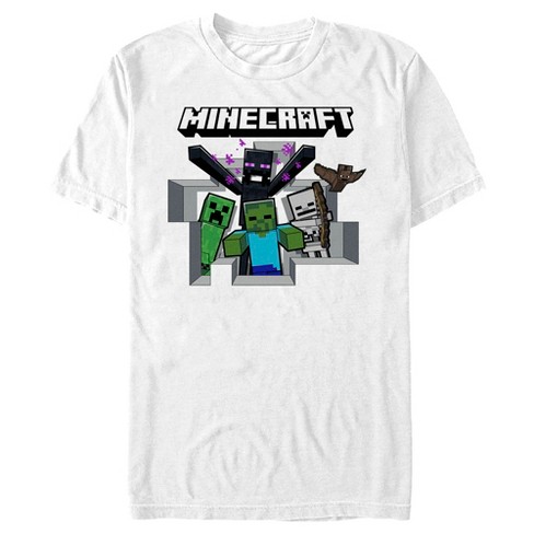 Men's Minecraft Classic Logo White Graphic Tee White 2X Large 