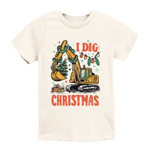 I Dig Christmas Excavator - Youth Short Sleeve Graphic T-Shirt and Toddler Short Sleeve Graphic T-Shirt - 1 of 3