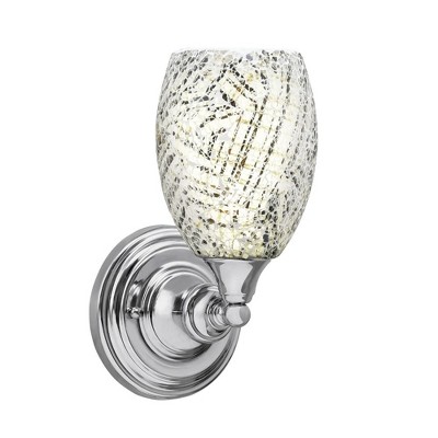 Toltec Lighting Any 1 - Light Sconce in  Chrome with 5" Natural Fusion Shade