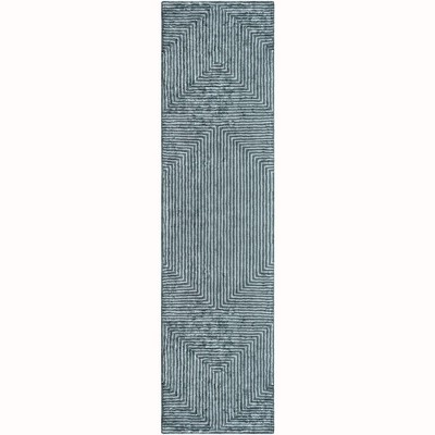 Mark & Day Calais 2'6"x8' Runner Tufted Indoor Area Rugs Pale Blue: Modern Stripe, Handwoven, Viscose, Dining & Living Room