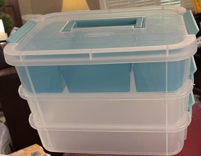 Sterilite 3-Layer Stack and Carry Organizer - Clear/Aqua, 1 ct