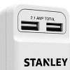 Stanley Tools PlugMax USB Grounded Wall Tap, 1 Outlet and 2 USB Charging Ports, 30405 in White - 2 of 4