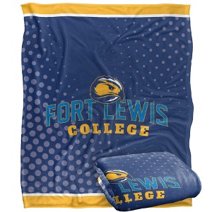 Fort Lewis College Logo Dots Silky Touch Blanket White 50x60 - 1 of 4