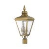 Livex Lighting Cambridge 3 - Light Post Light in  Antique Brass - 4 of 4