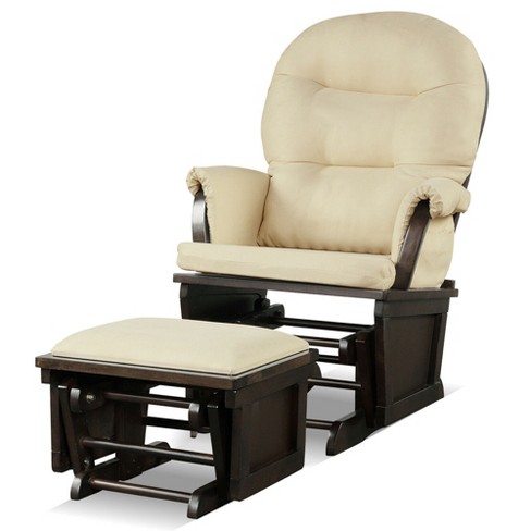 Glider Chair Thick Cushion Rocking Chair with Ottoman for Nursing and  Relaxing