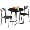 VECELO 3-Piece Dining Table Set, 30 in. H Modern Round Wood Top Accent Table and Chairs for Room and Small Space - 3 of 4