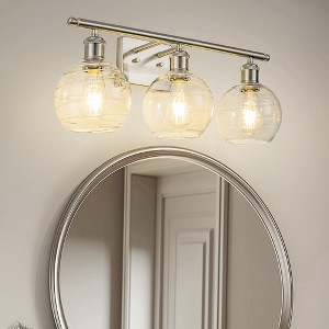 YANSUN 3-Light Nickel Bathroom Vanity Light with Swirl Design, Non-Integrated Bulbs, E26 Sockets - 1 of 1